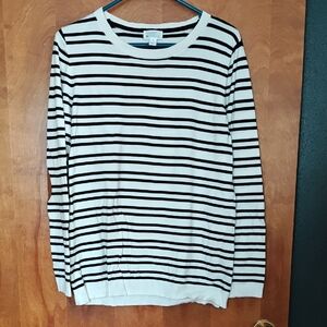 Market & Spruce Black and White Striped Sweater